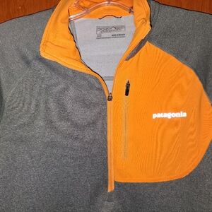 Patagonia Women/mens Performance Two-Tone Fleece in Gray and Orange Like New